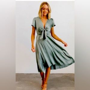 Baltic Born Poppy Satin Midi Dress - size L